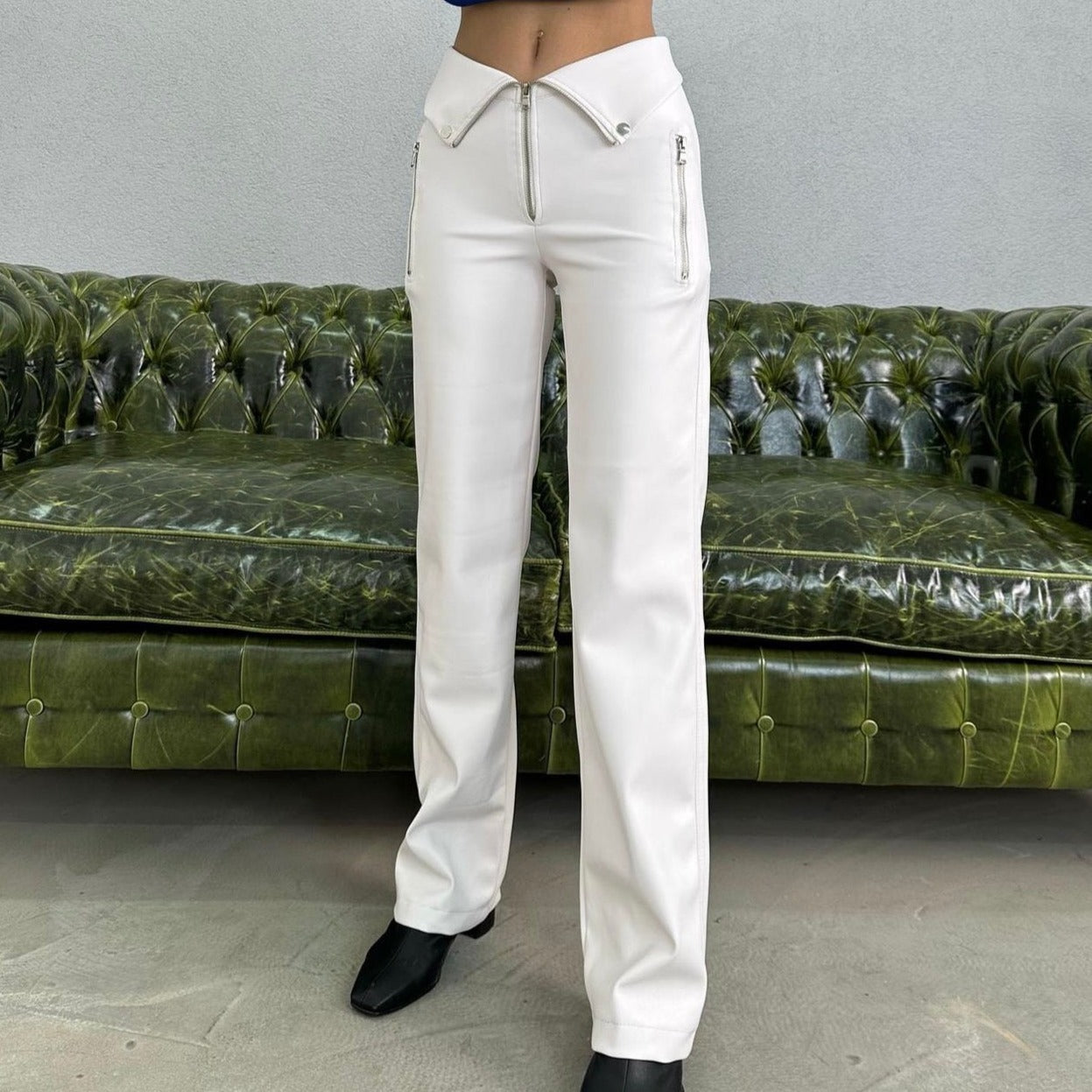 Leather Sexy Wide Pants