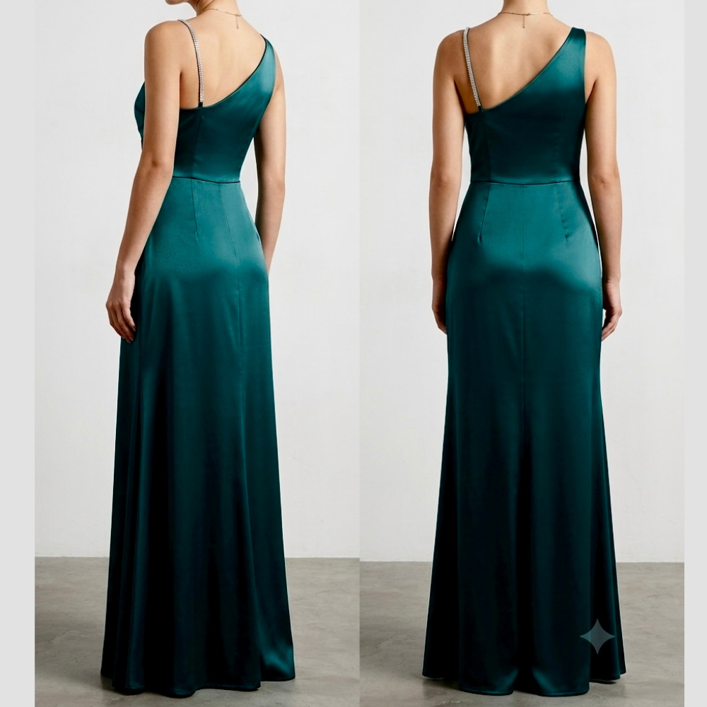 Emerald Luxe Evening Dress