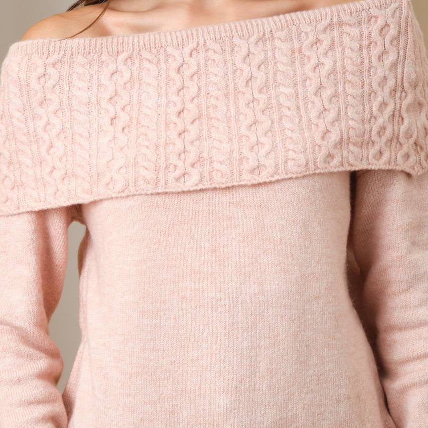 OFF-SHOULDER KNIT SWEATER