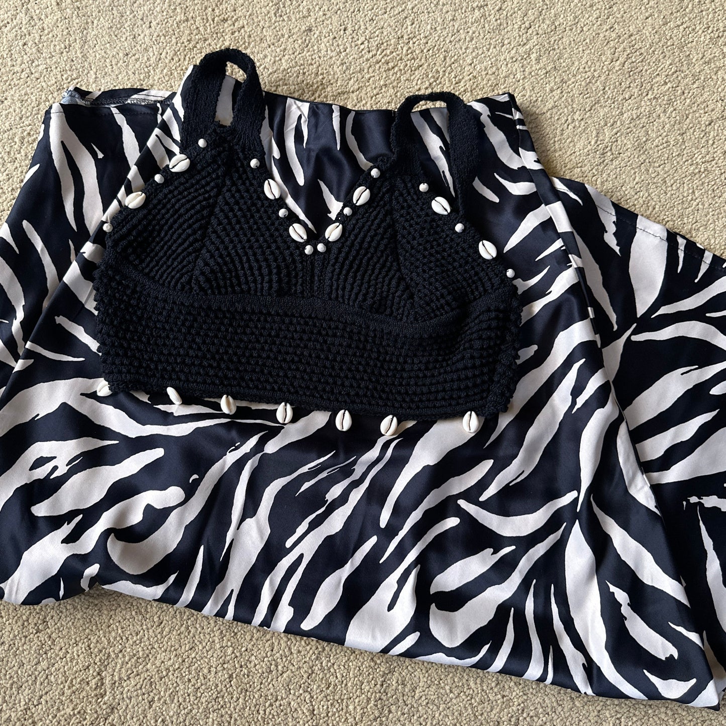 Seashell Embroidered Crochet Ball