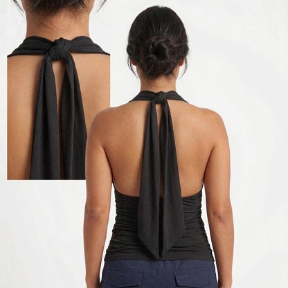 Ruched Halter Neck Top