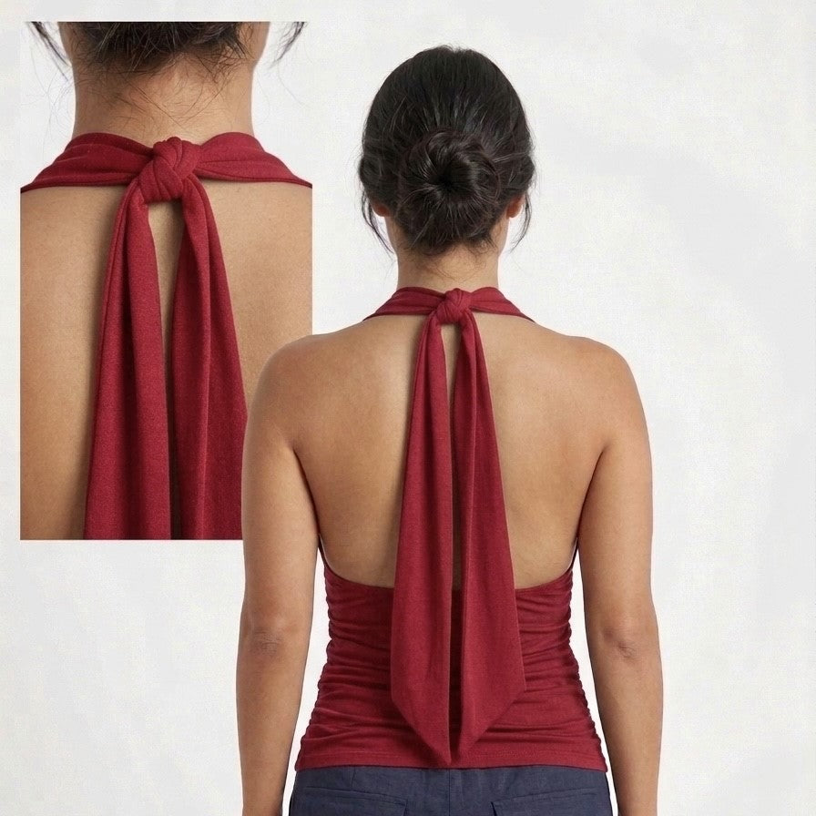 Ruched Halter Neck To