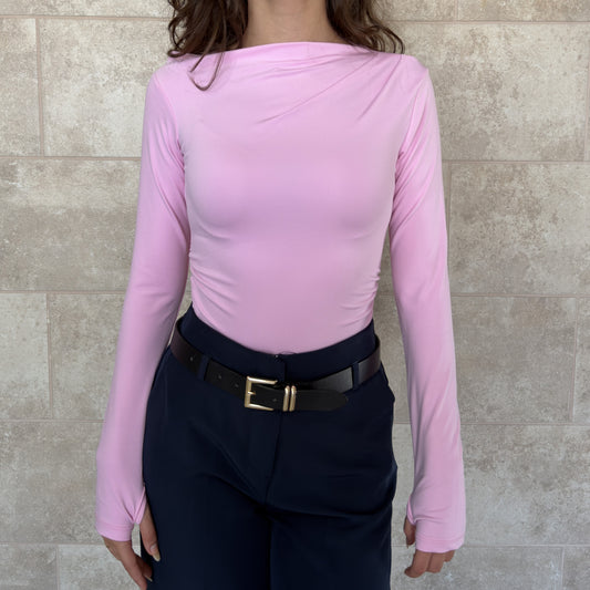 Elegant Draped Long-Sleeve Top