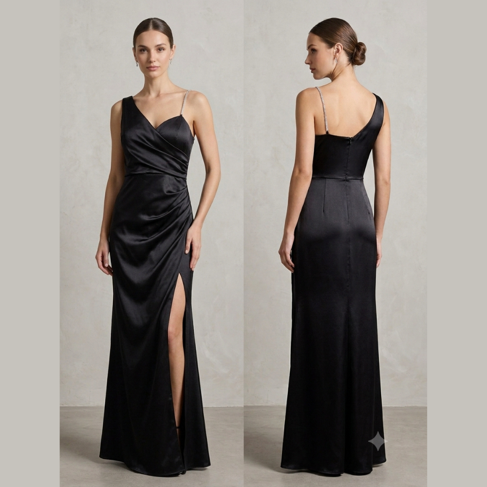 Emerald Luxe Evening Dress
