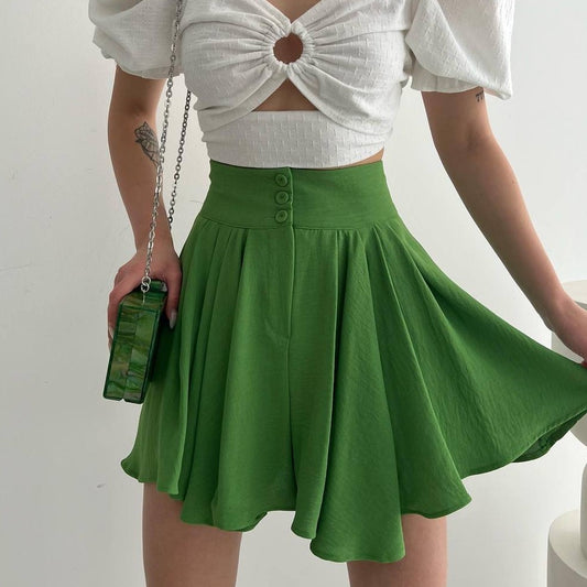 Pleated Short Skirt