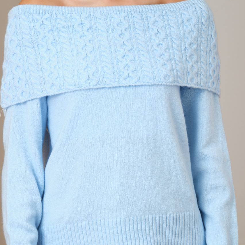 OFF-SHOULDER KNIT SWEATER