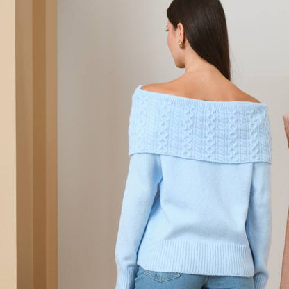OFF-SHOULDER KNIT SWEATER
