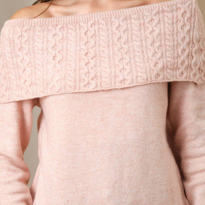 OFF-SHOULDER KNIT SWEATER